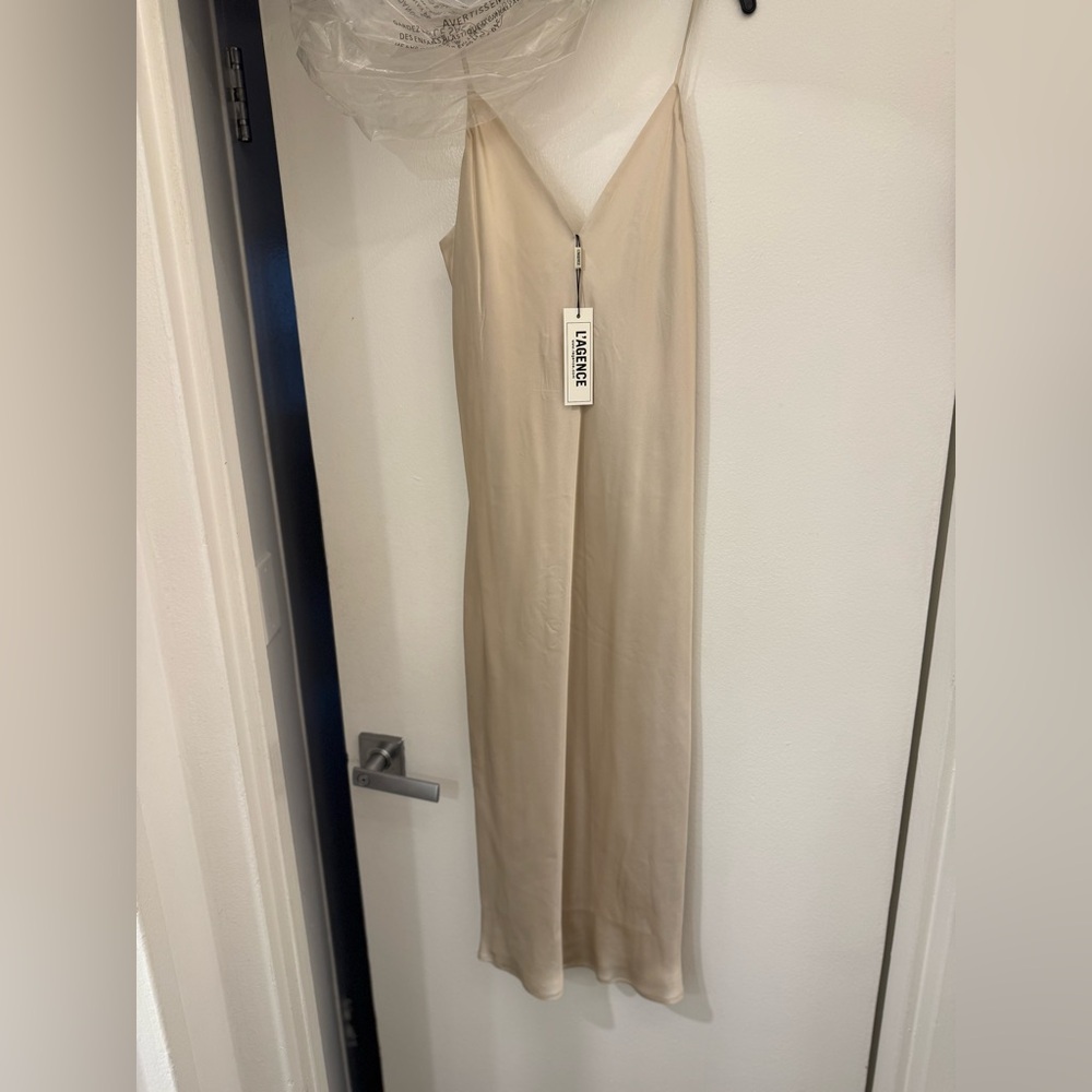 Jodie V-Neck Slip Dress in Champagne